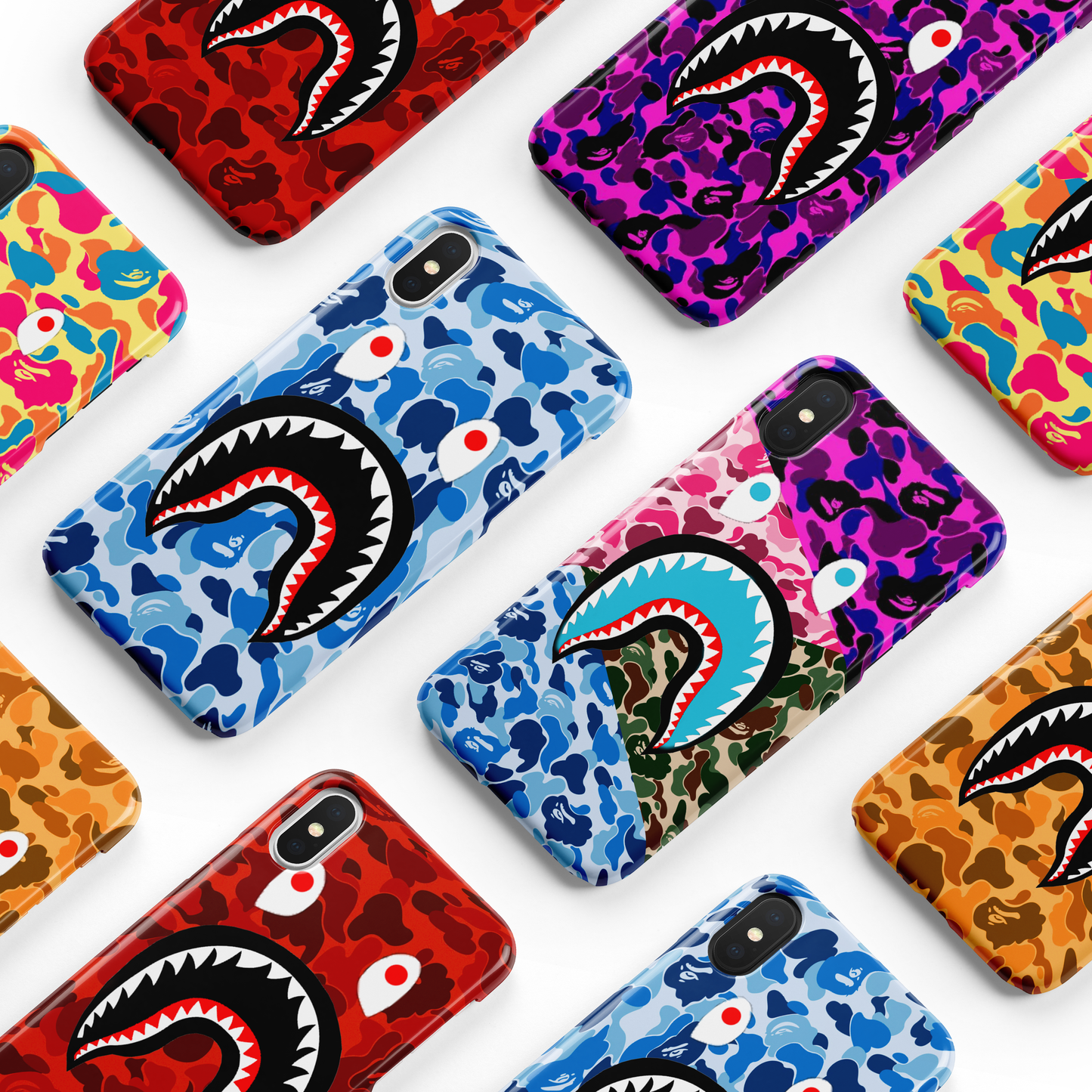 Red Camo Shark Mouth iPhone Case