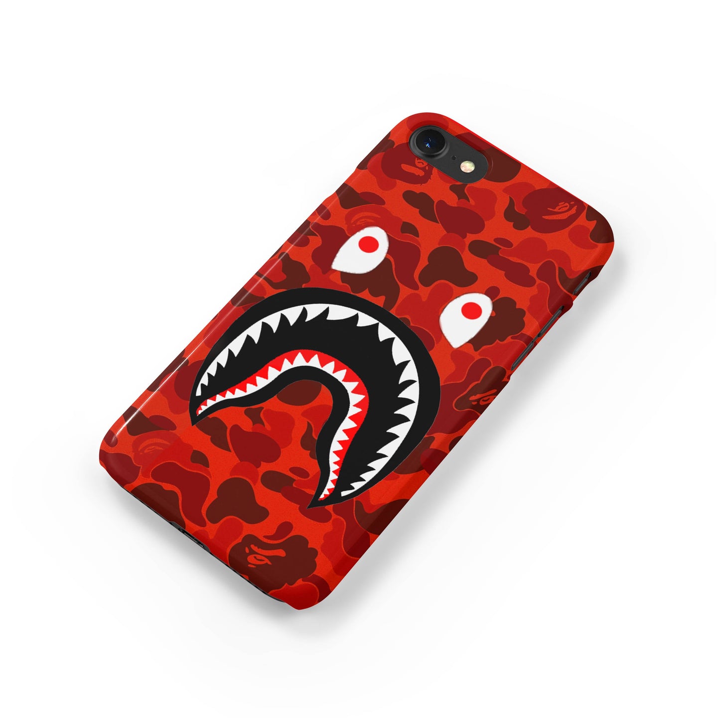 Red Camo Shark Mouth iPhone Case