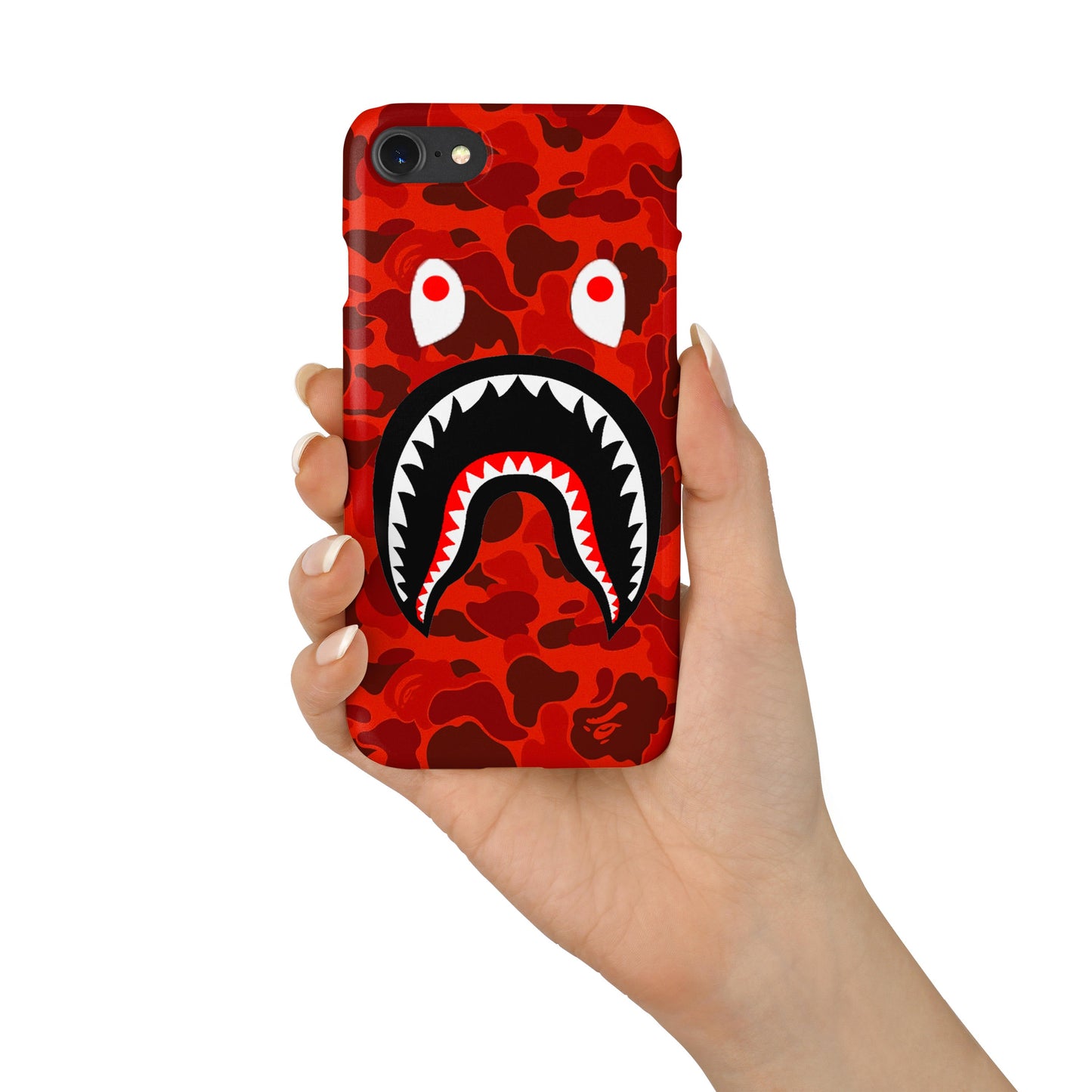 Red Camo Shark Mouth iPhone Case